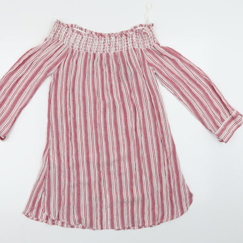 NEXT Womens Red Striped  Basic Blouse Size 8
