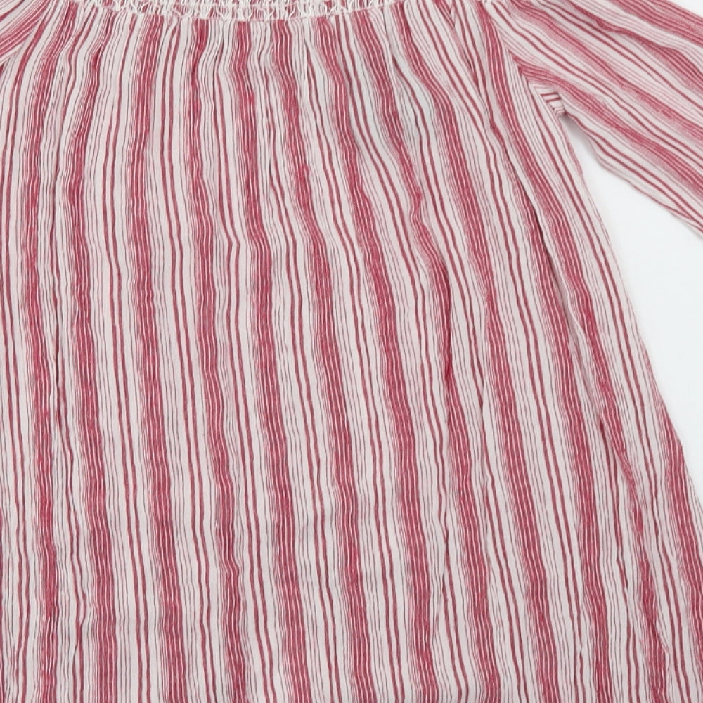 NEXT Womens Red Striped  Basic Blouse Size 8