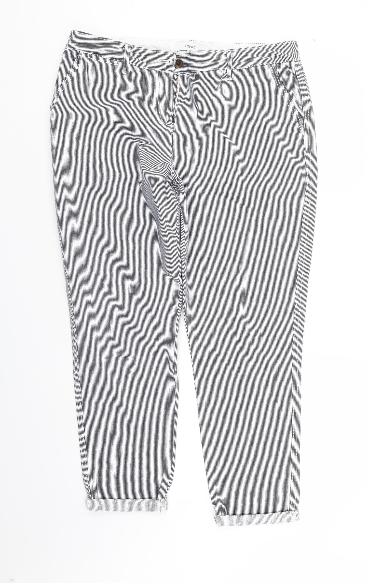 NEXT Womens Blue Striped  Trousers  Size 14 L26 in