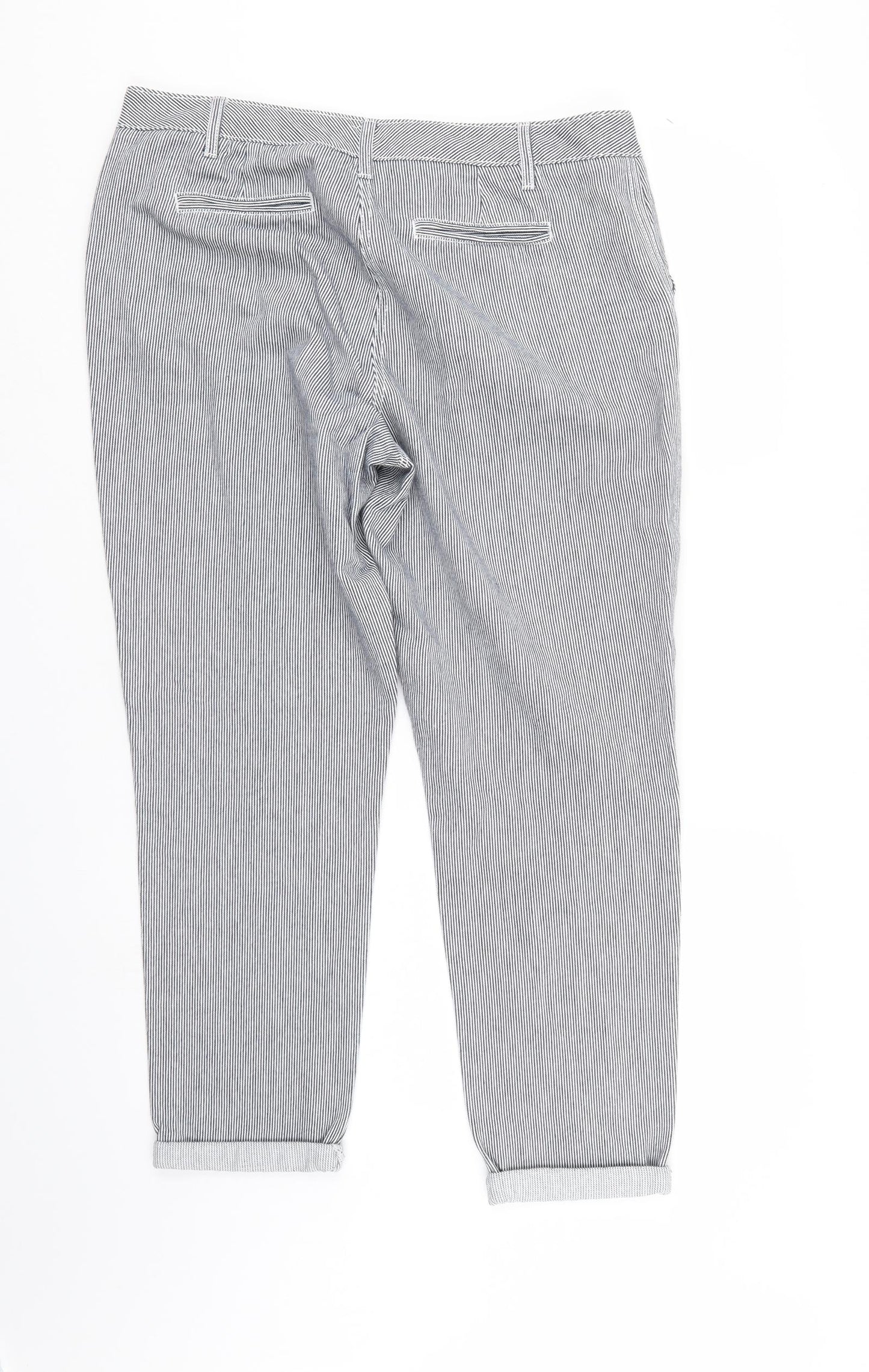 NEXT Womens Blue Striped  Trousers  Size 14 L26 in