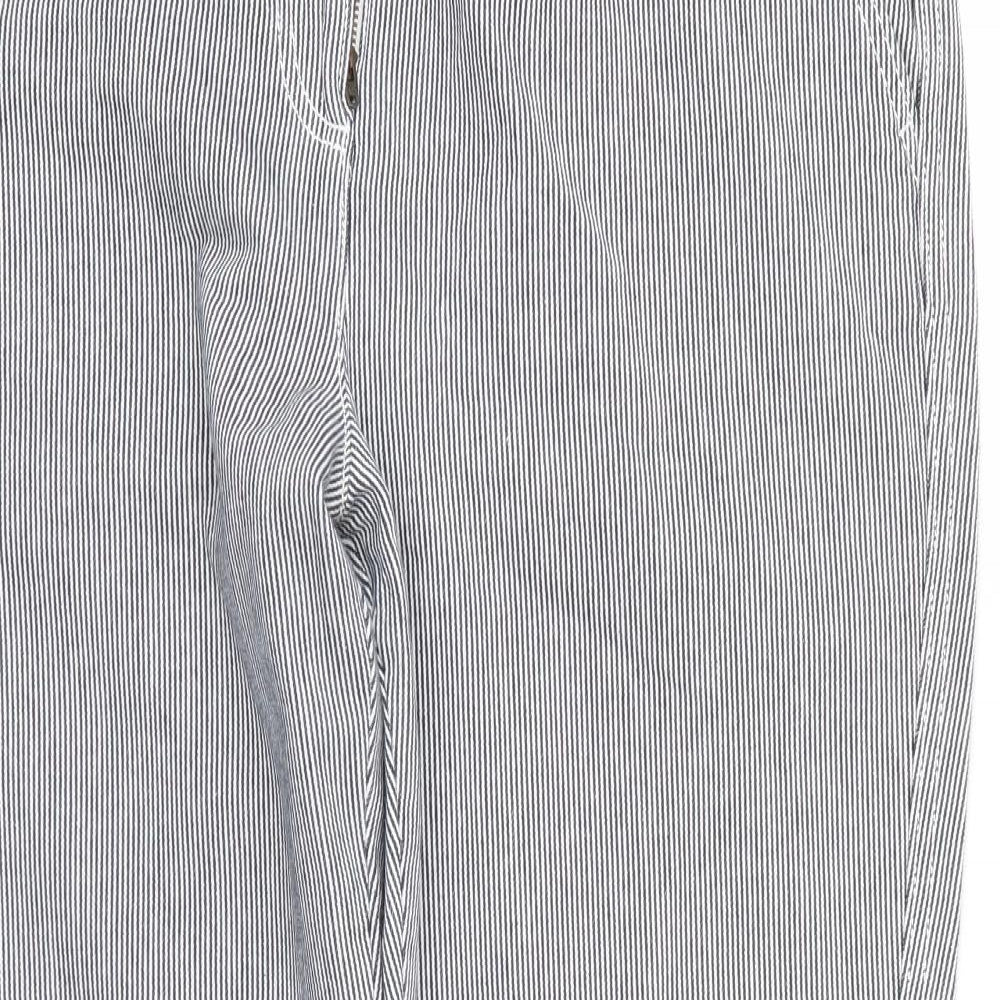 NEXT Womens Blue Striped  Trousers  Size 14 L26 in