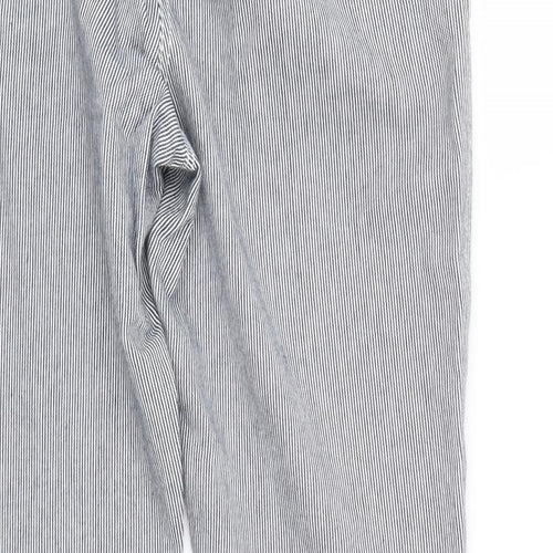 NEXT Womens Blue Striped  Trousers  Size 14 L26 in