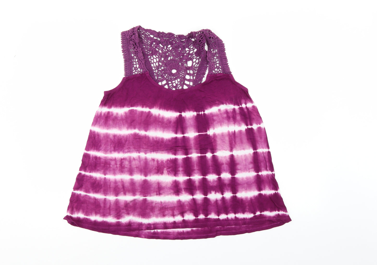 TU Womens Purple Striped  Basic Tank Size 16  - Tie Dye