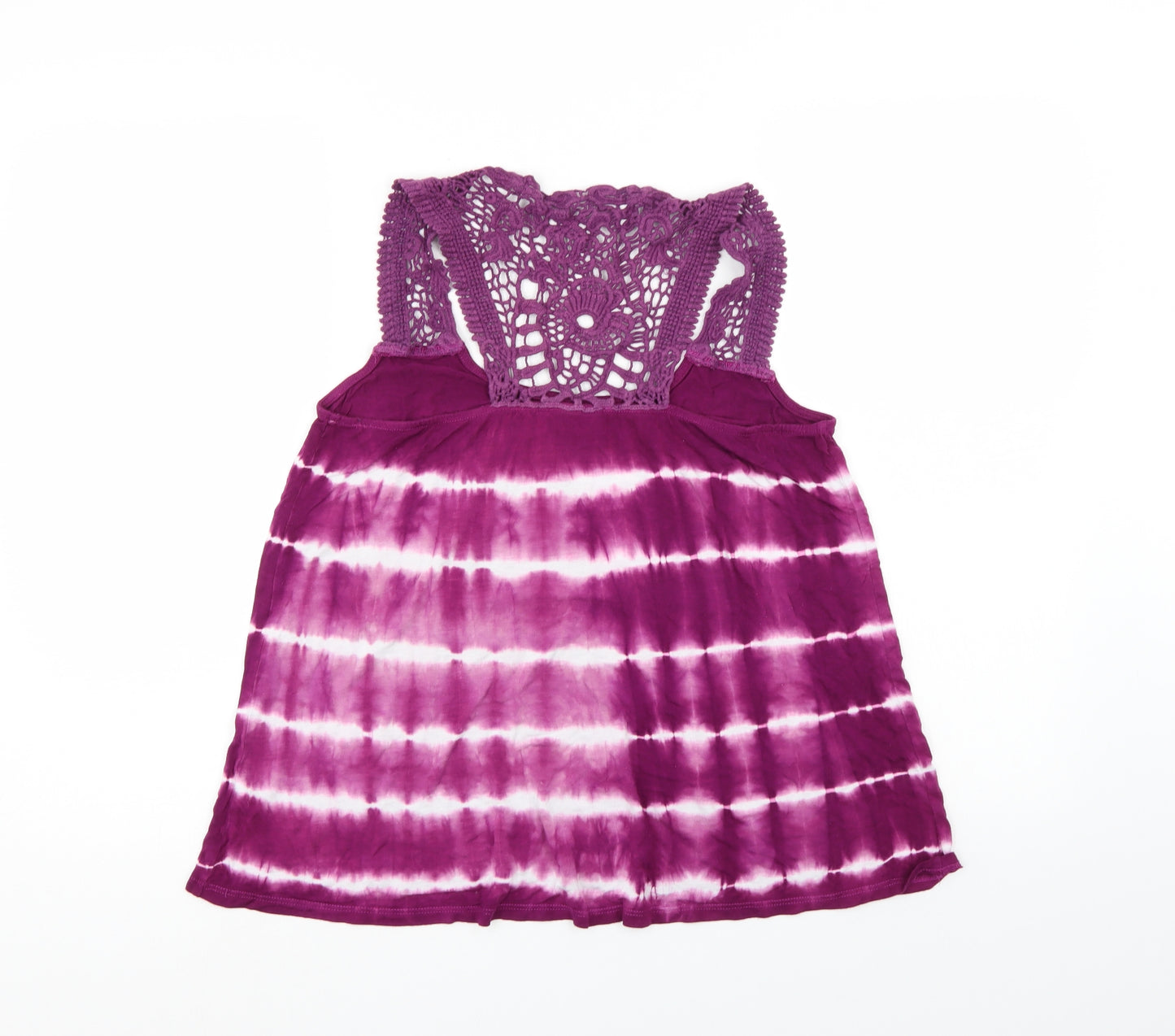 TU Womens Purple Striped  Basic Tank Size 16  - Tie Dye