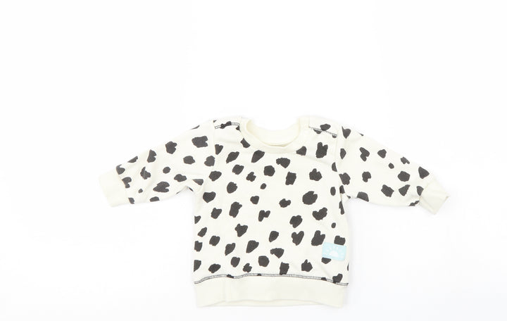 Primark Girls White Polka Dot  Pullover Jumper Size 3-6 Months