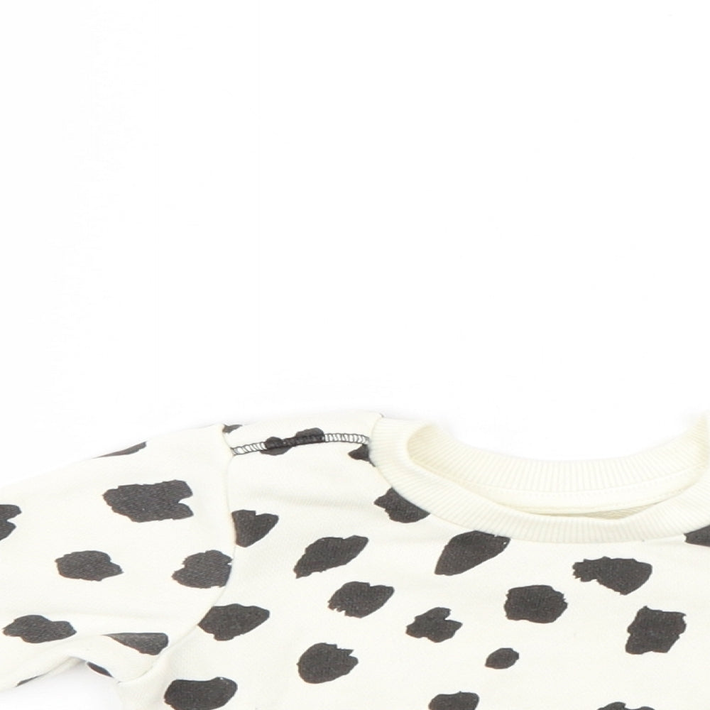 Primark Girls White Polka Dot  Pullover Jumper Size 3-6 Months