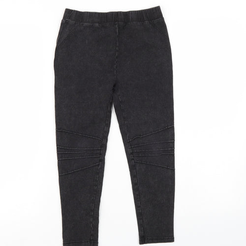 NEXT Girls Black   Jegging Trousers Size 9 Years - Elastic Waist