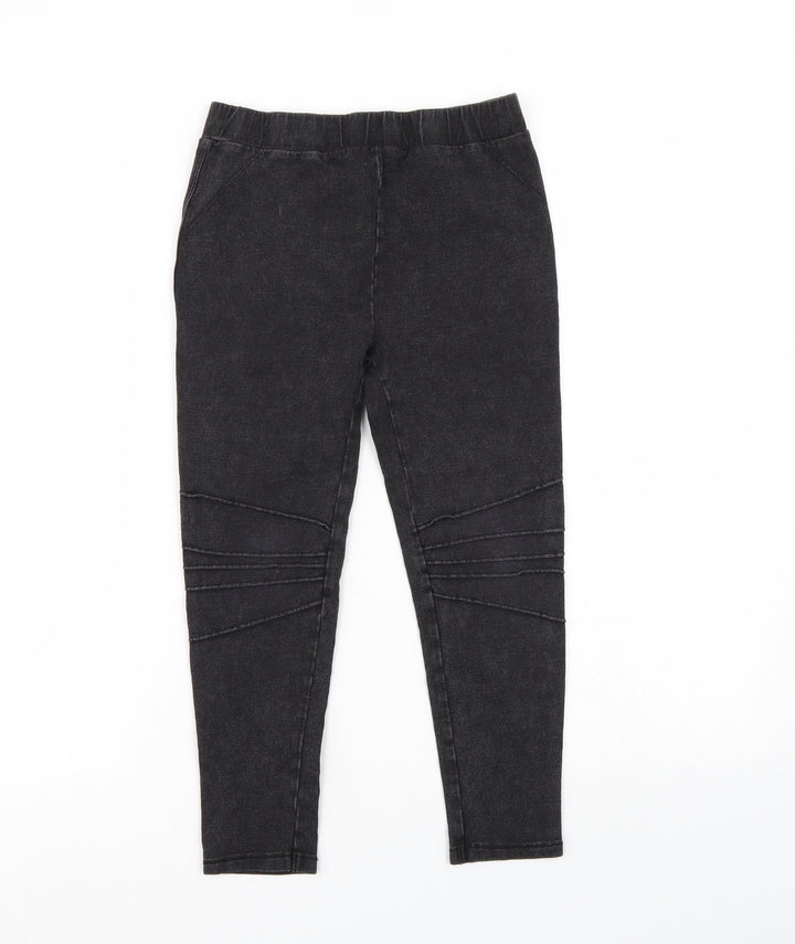NEXT Girls Black Jegging Trousers Size 9 Years - Elastic Waist