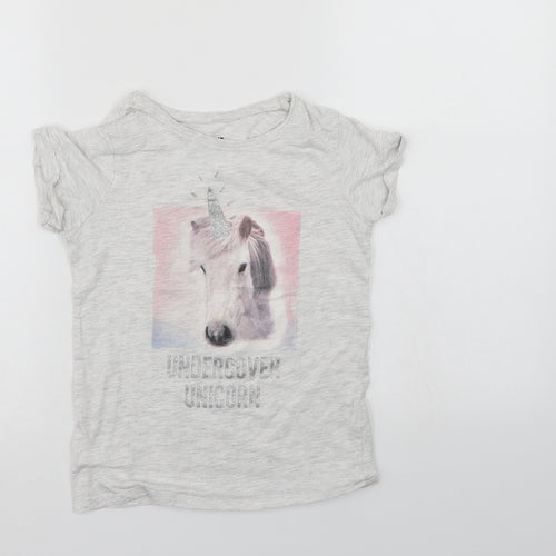 Primark Girls Grey   Basic T-Shirt Size 8-9 Years