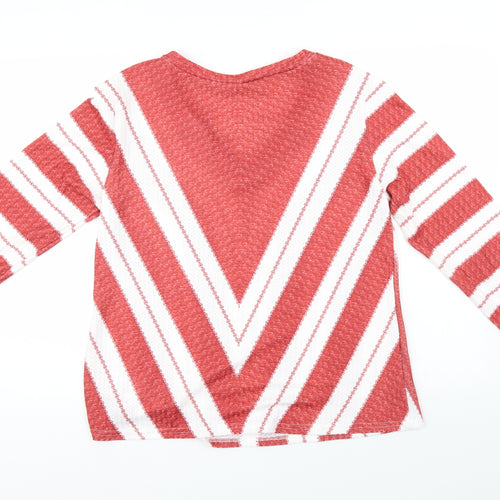 Preworn Womens Red Striped  Tunic Jumper Size L