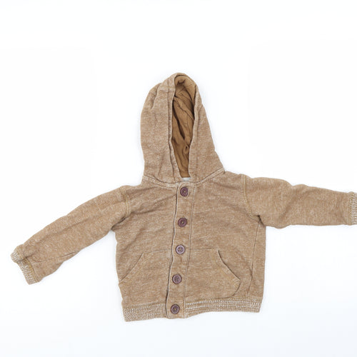 Preworn Boys Brown   Cardigan Hoodie Size 2-3 Years
