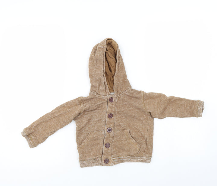 Preworn Boys Brown   Cardigan Hoodie Size 2-3 Years