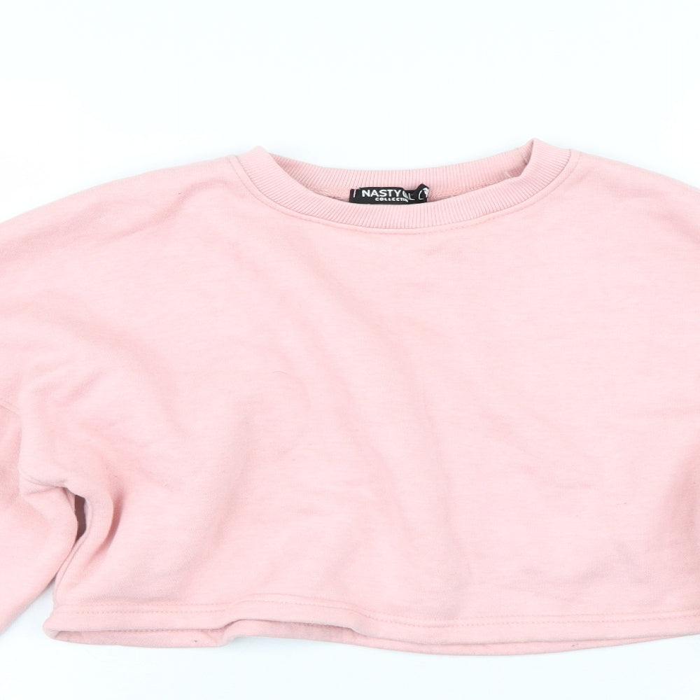 Nasty Gal Womens Pink   Pullover Jumper Size 8  - Cropped Top