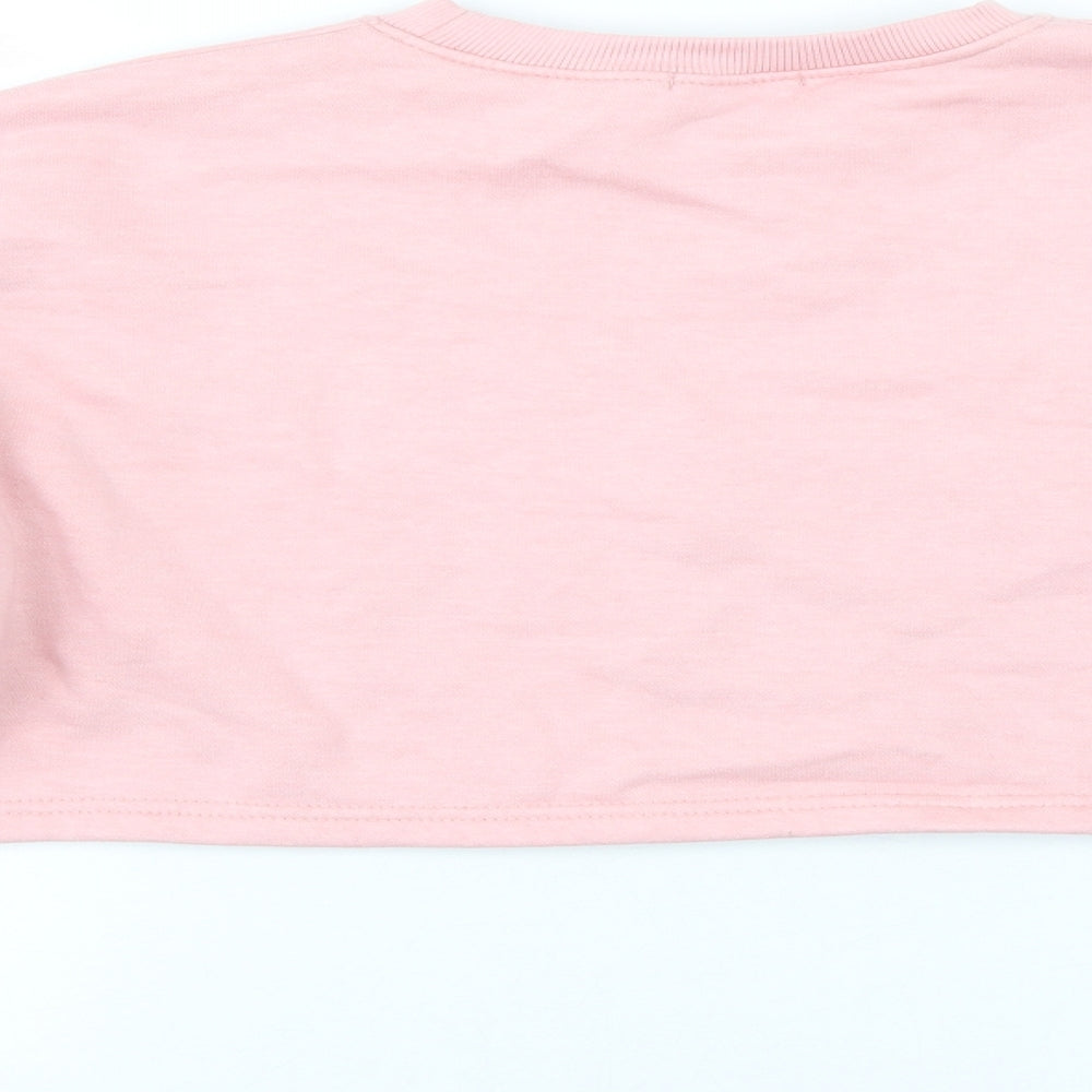 Nasty Gal Womens Pink   Pullover Jumper Size 8  - Cropped Top