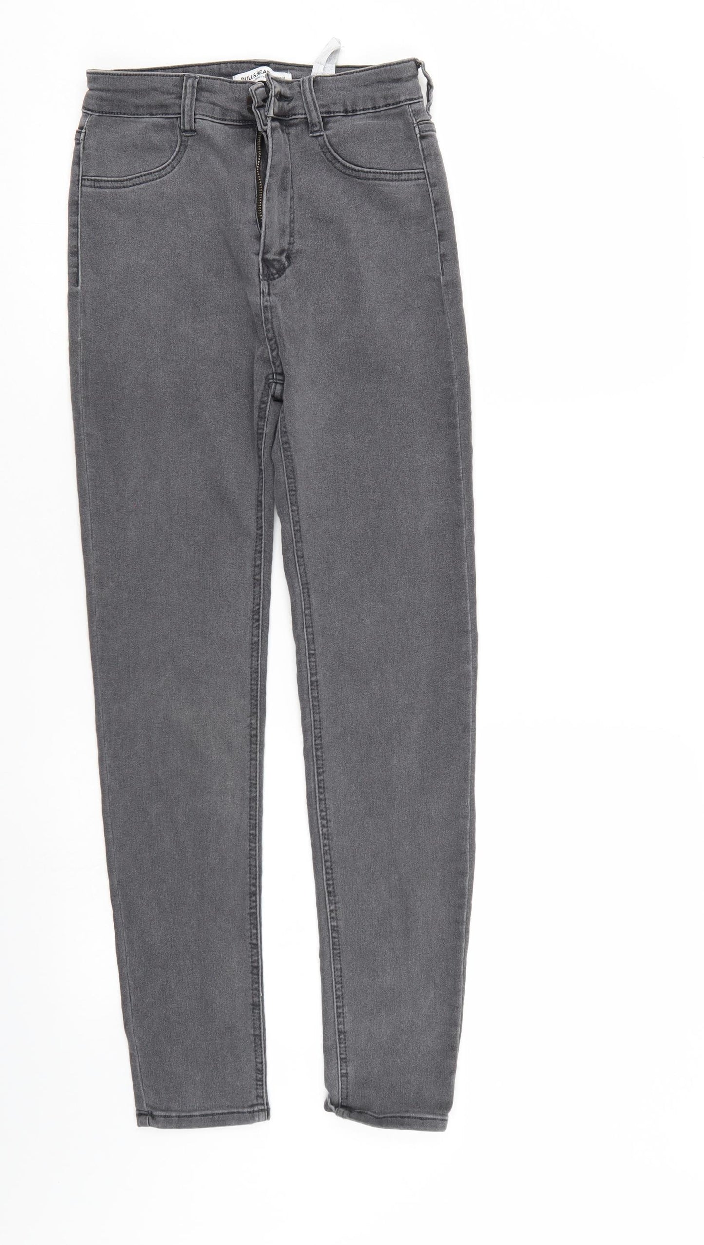 Pull & Bear Womens Grey  Denim Jegging Jeans Size 10 L26 in - Elastic Waist