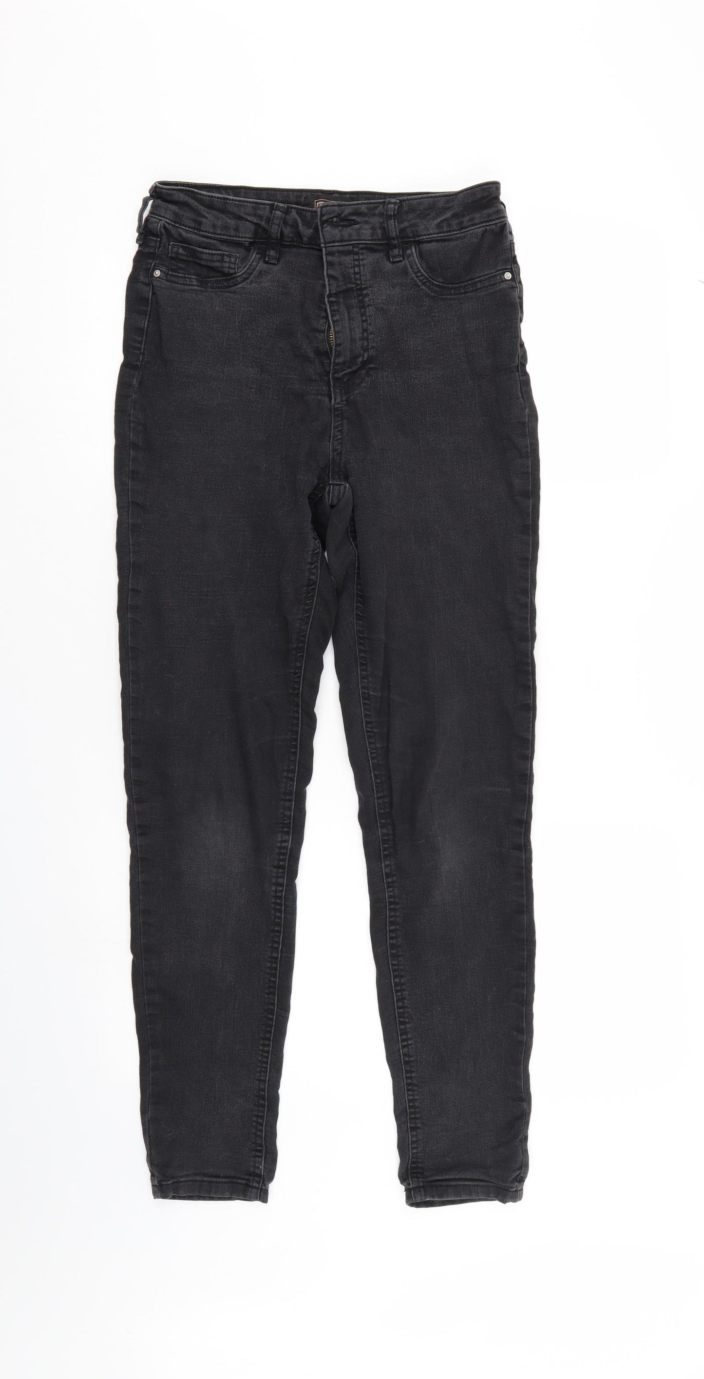 F&F Womens Black  Denim Tapered Jeans Size 10 L29 in