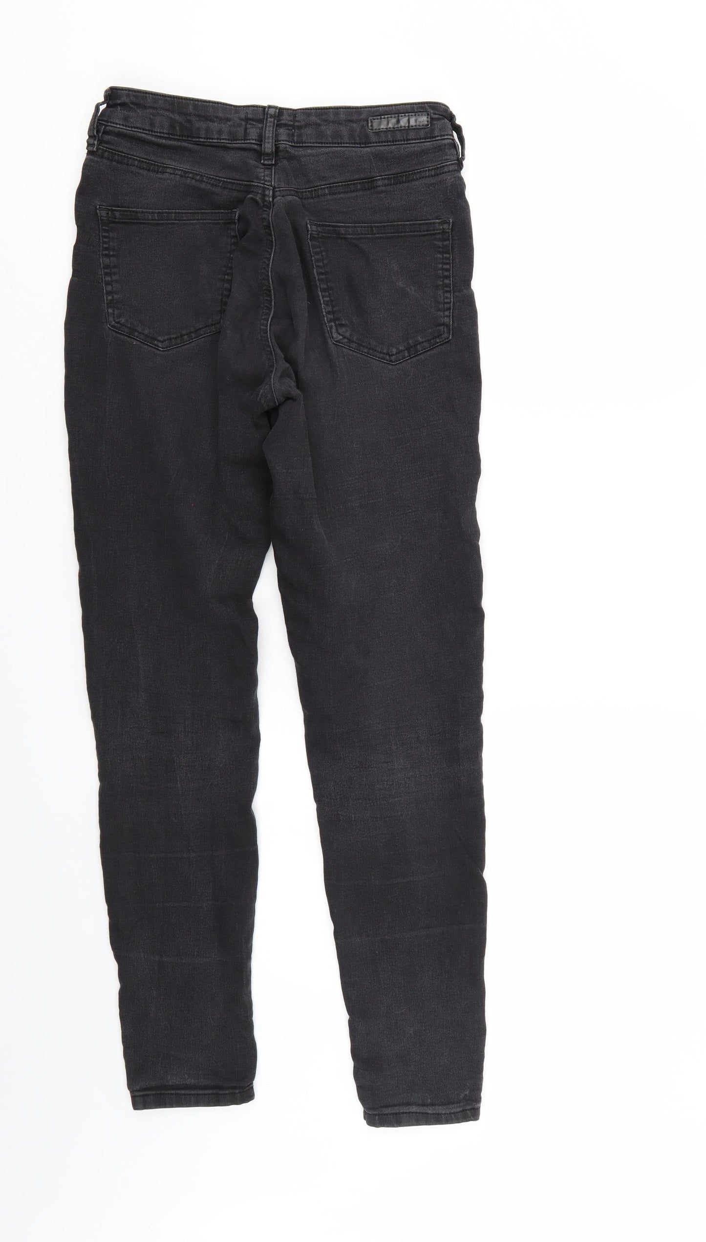 F&F Womens Black  Denim Tapered Jeans Size 10 L29 in