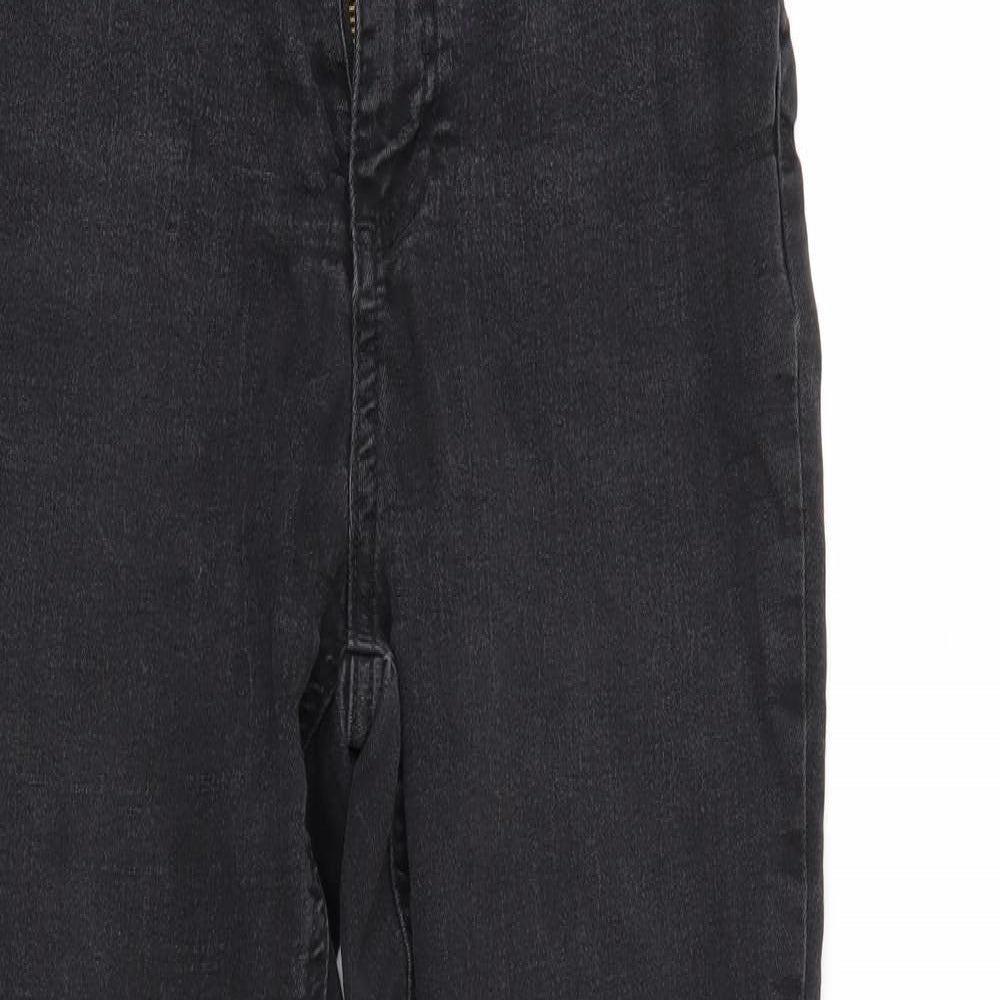 F&F Womens Black  Denim Tapered Jeans Size 10 L29 in