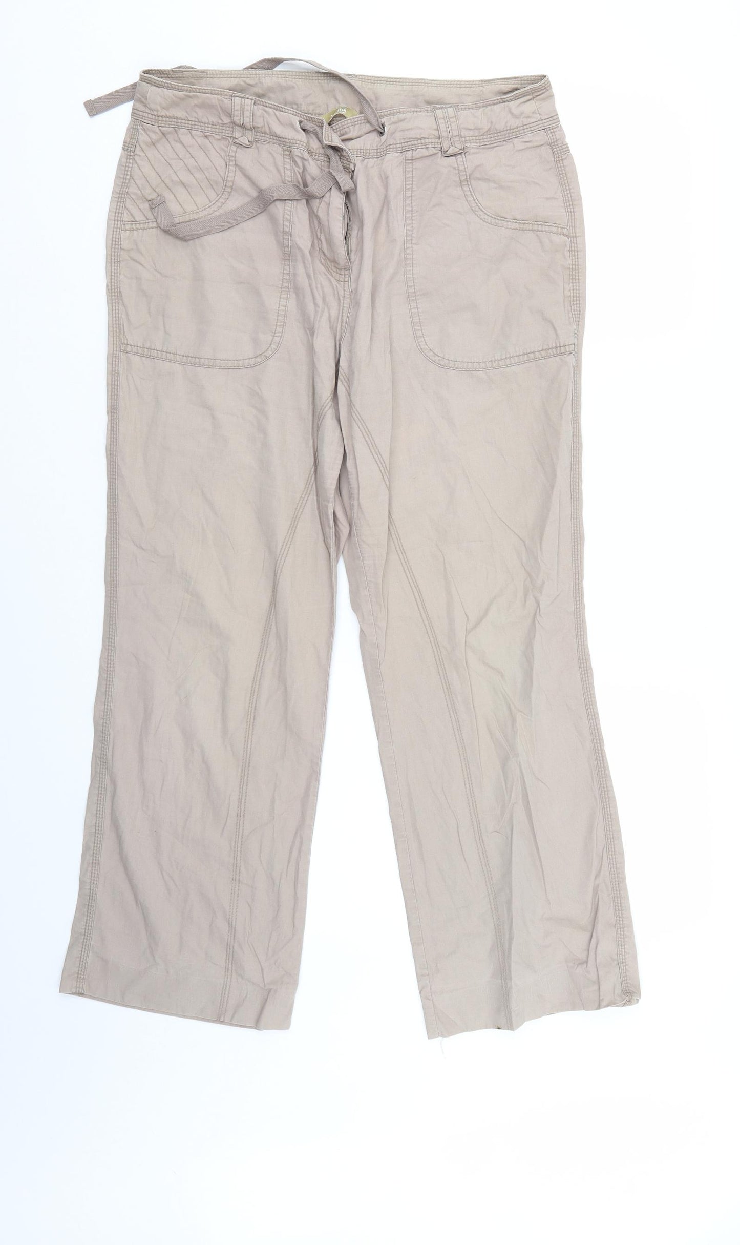 TU Womens Beige   Cargo Trousers Size 14 L26 in