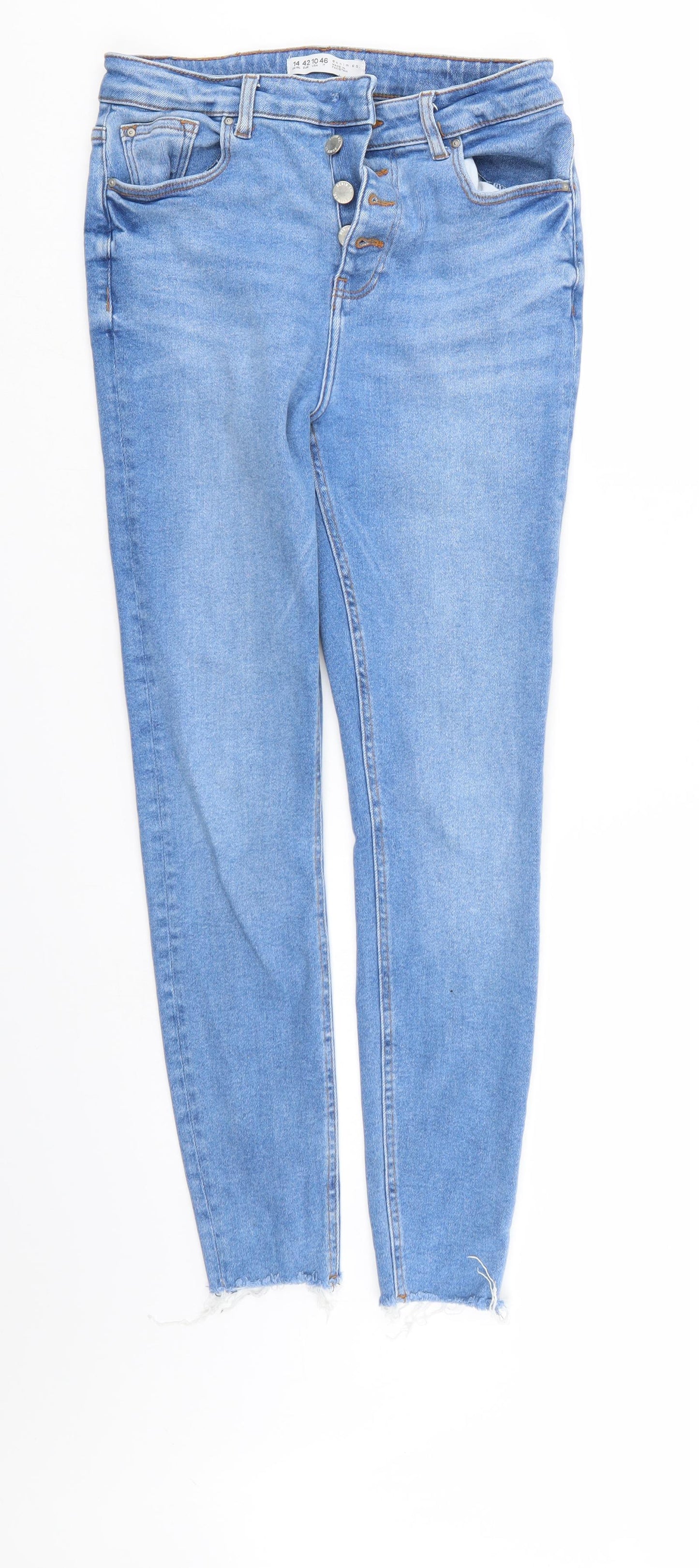 Denim & Co. Womens Blue  Denim Tapered Jeans Size 14 L27 in