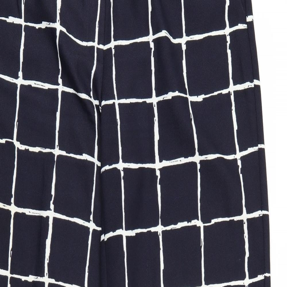 M&S Womens Blue Check  Trousers  Size 18 L31 in