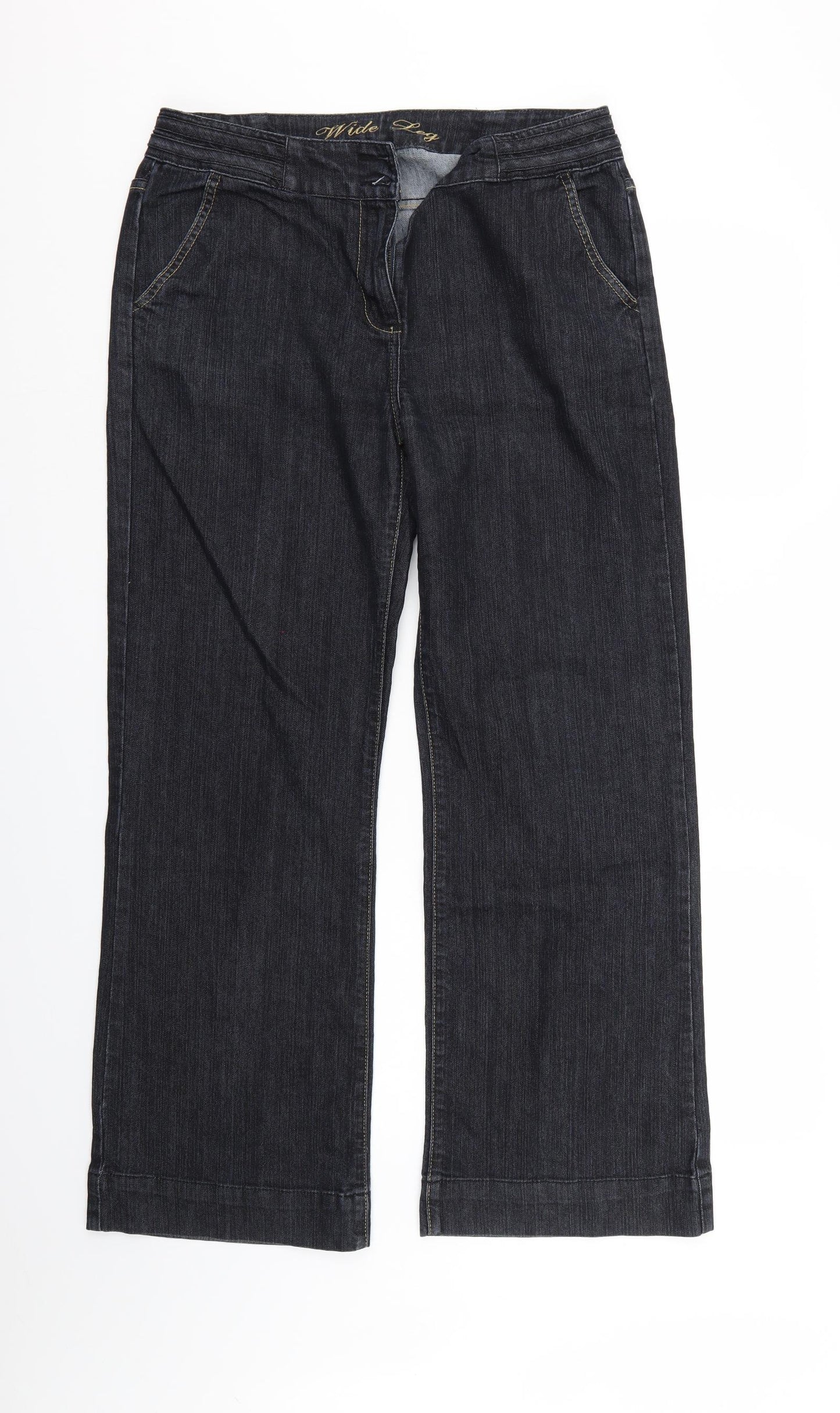George Womens Blue  Denim Wide-Leg Jeans Size 14 L29 in