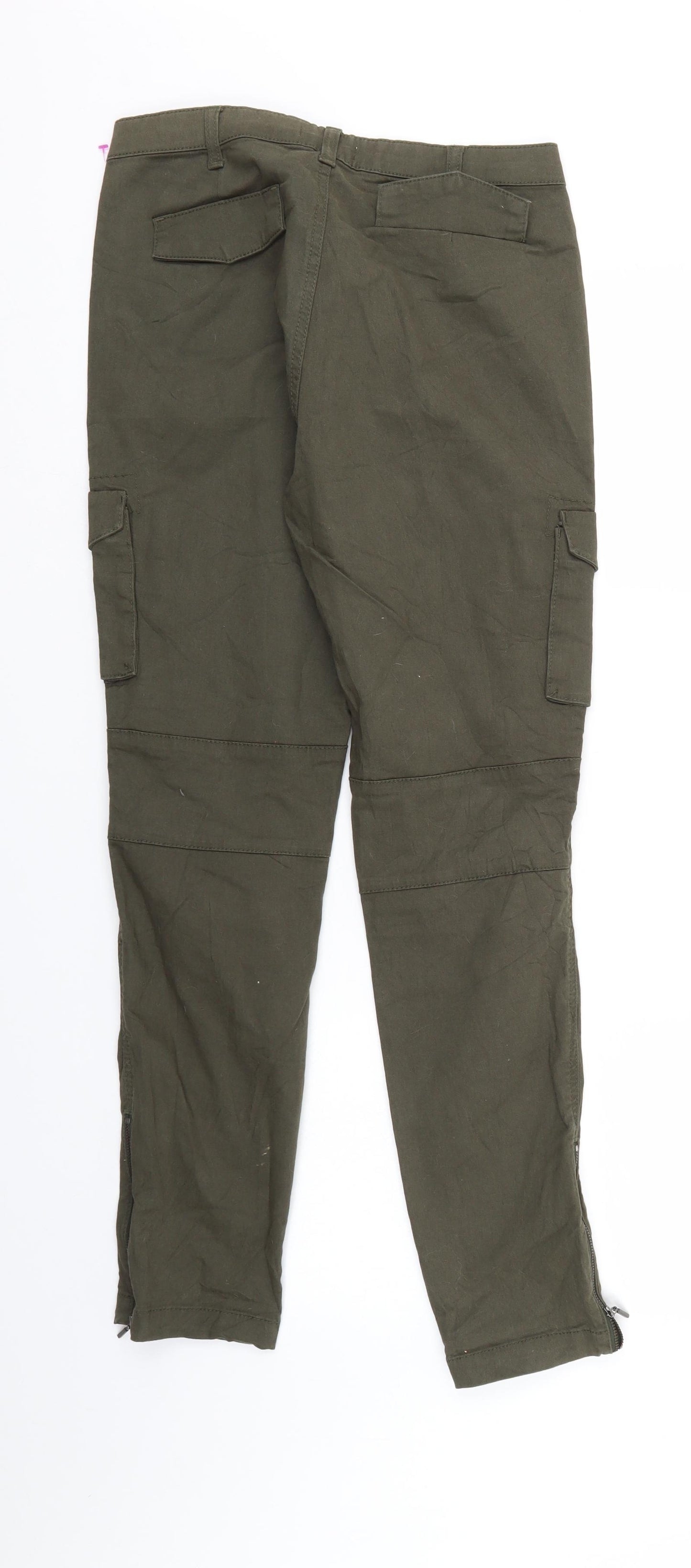 Jasper Conran Womens Green  Denim Cargo Trousers Size 12 L29 in