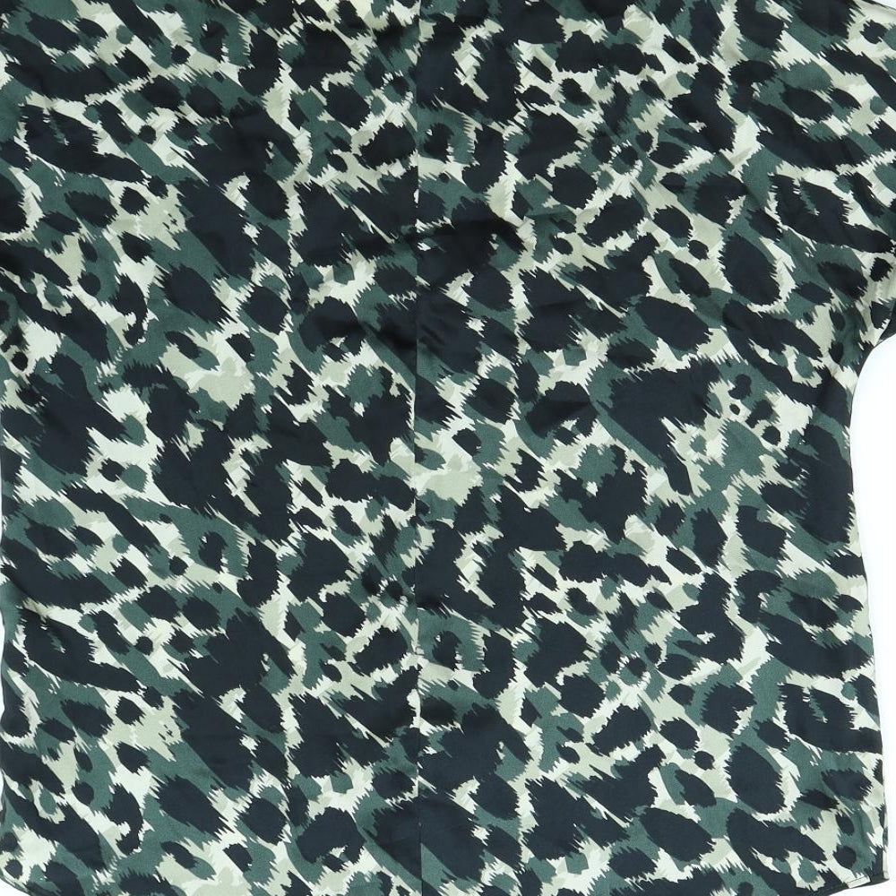 River Island Womens Green Animal Print  Basic Blouse Size 10