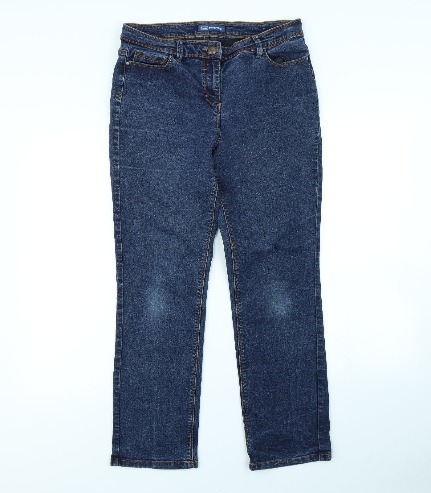 BHS Womens Blue   Straight Jeans Size 12 L30 in