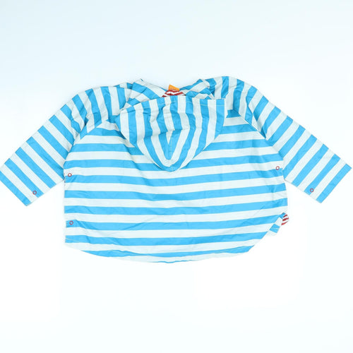 Mini Mode Boys Blue Striped  Rain Coat Coat Size 4 Years