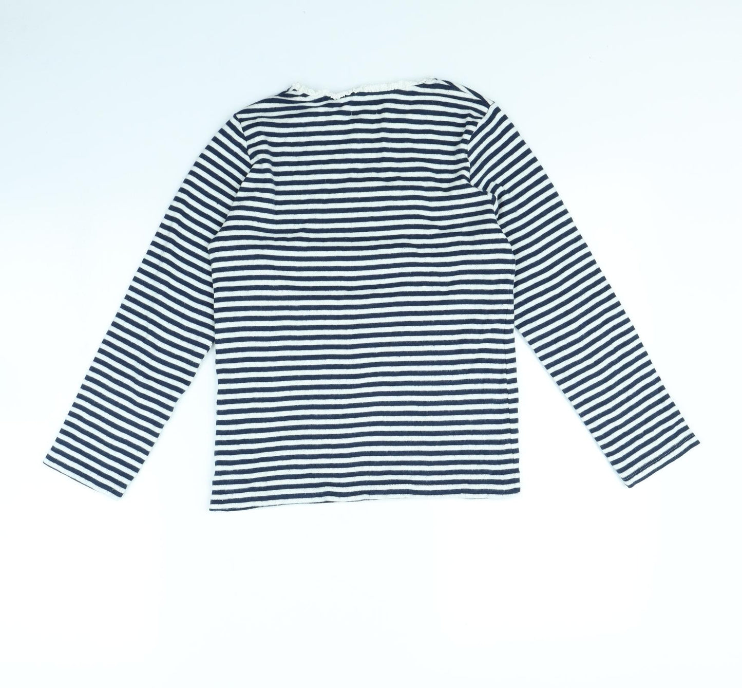 NEXT Girls Blue Striped  Basic T-Shirt Size 9 Years