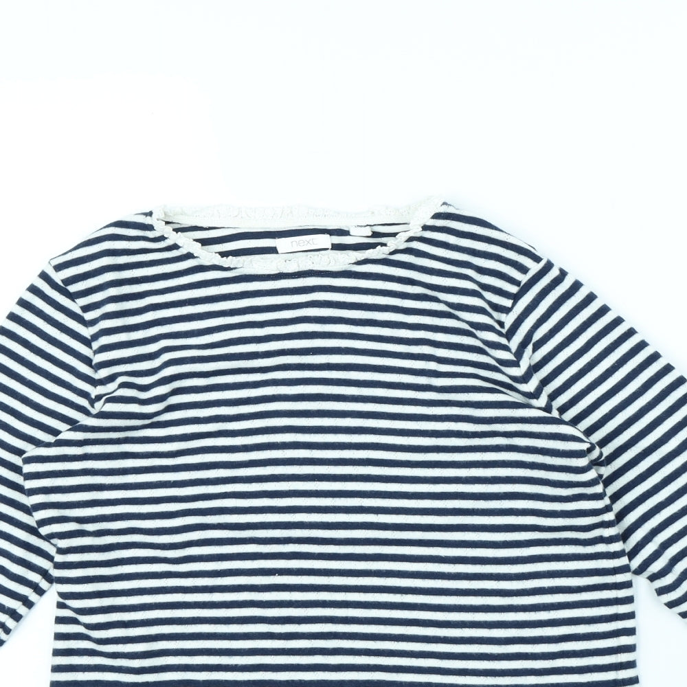 NEXT Girls Blue Striped  Basic T-Shirt Size 9 Years