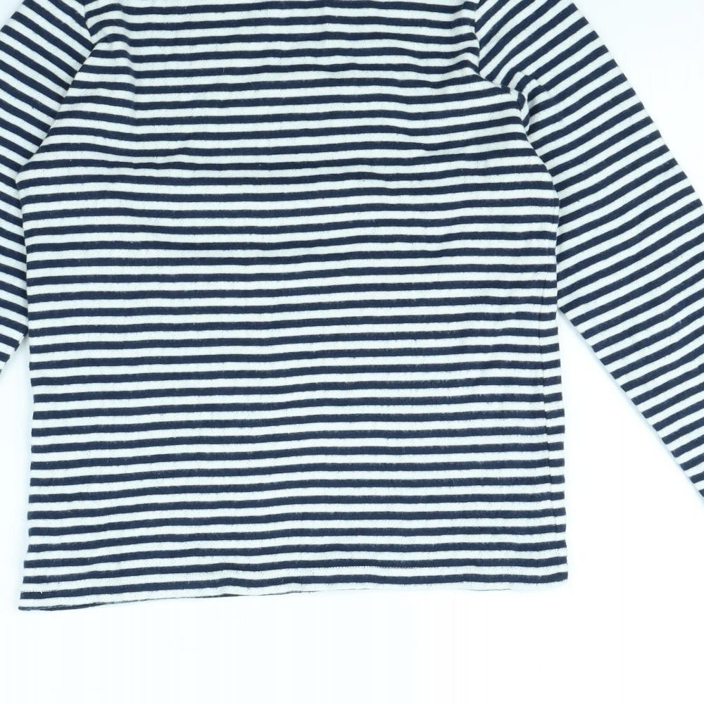 NEXT Girls Blue Striped  Basic T-Shirt Size 9 Years