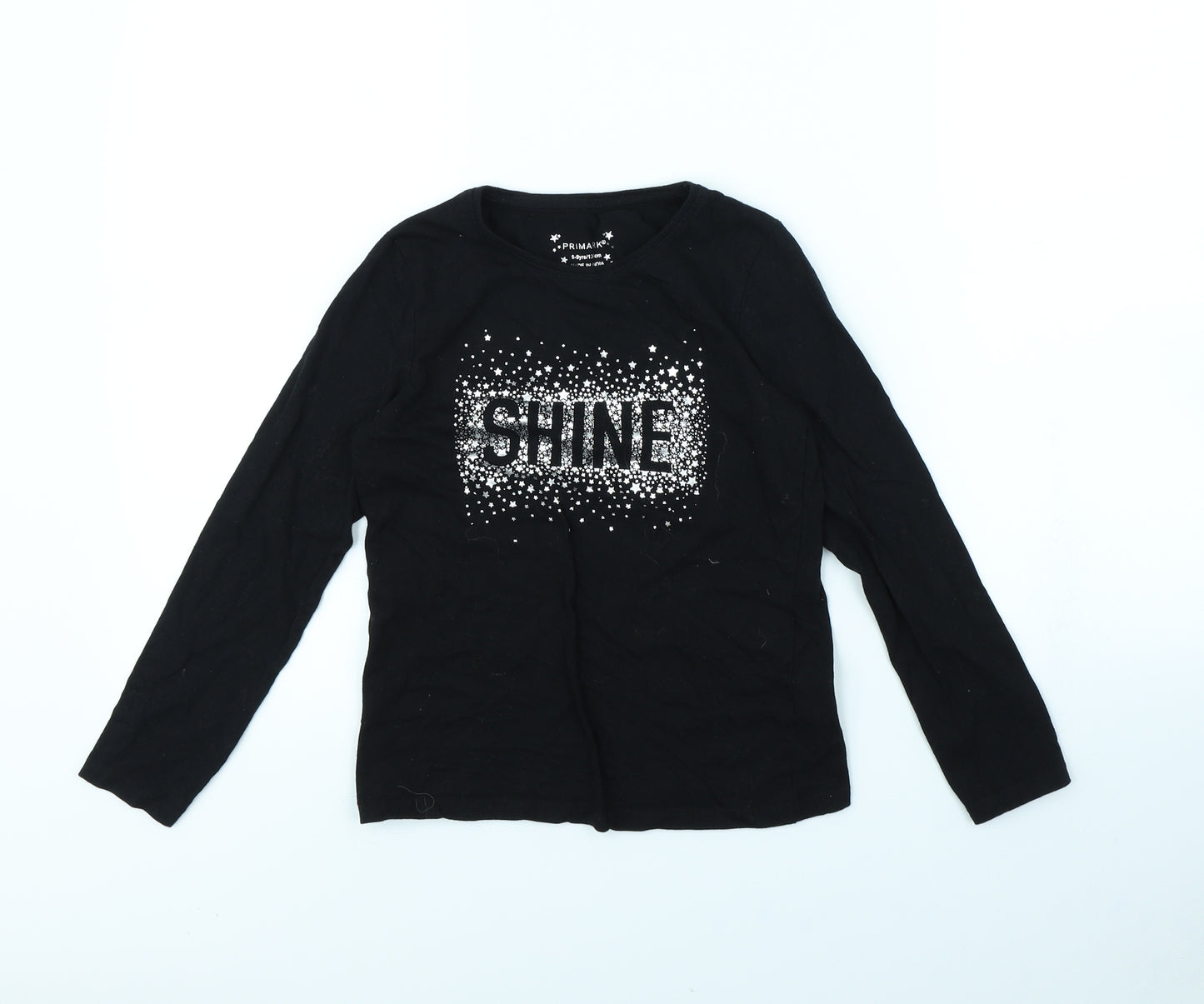 Primark Girls Black   Basic T-Shirt Size 8 Years