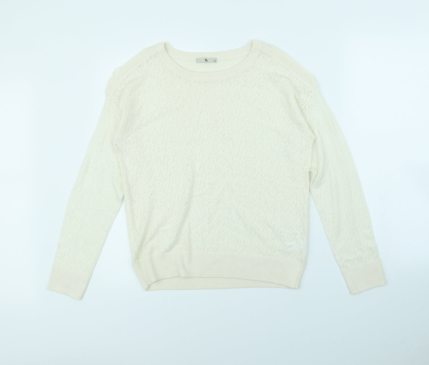 TU Womens White   Pullover Jumper Size 10