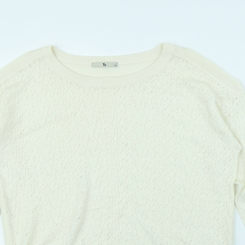 TU Womens White   Pullover Jumper Size 10