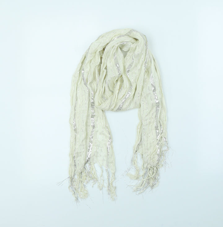 Preworn Womens Yellow Striped Scarf