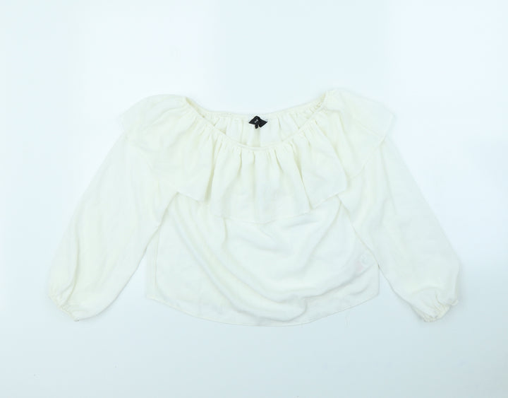 New Look Womens Ivory Basic Blouse Size 8