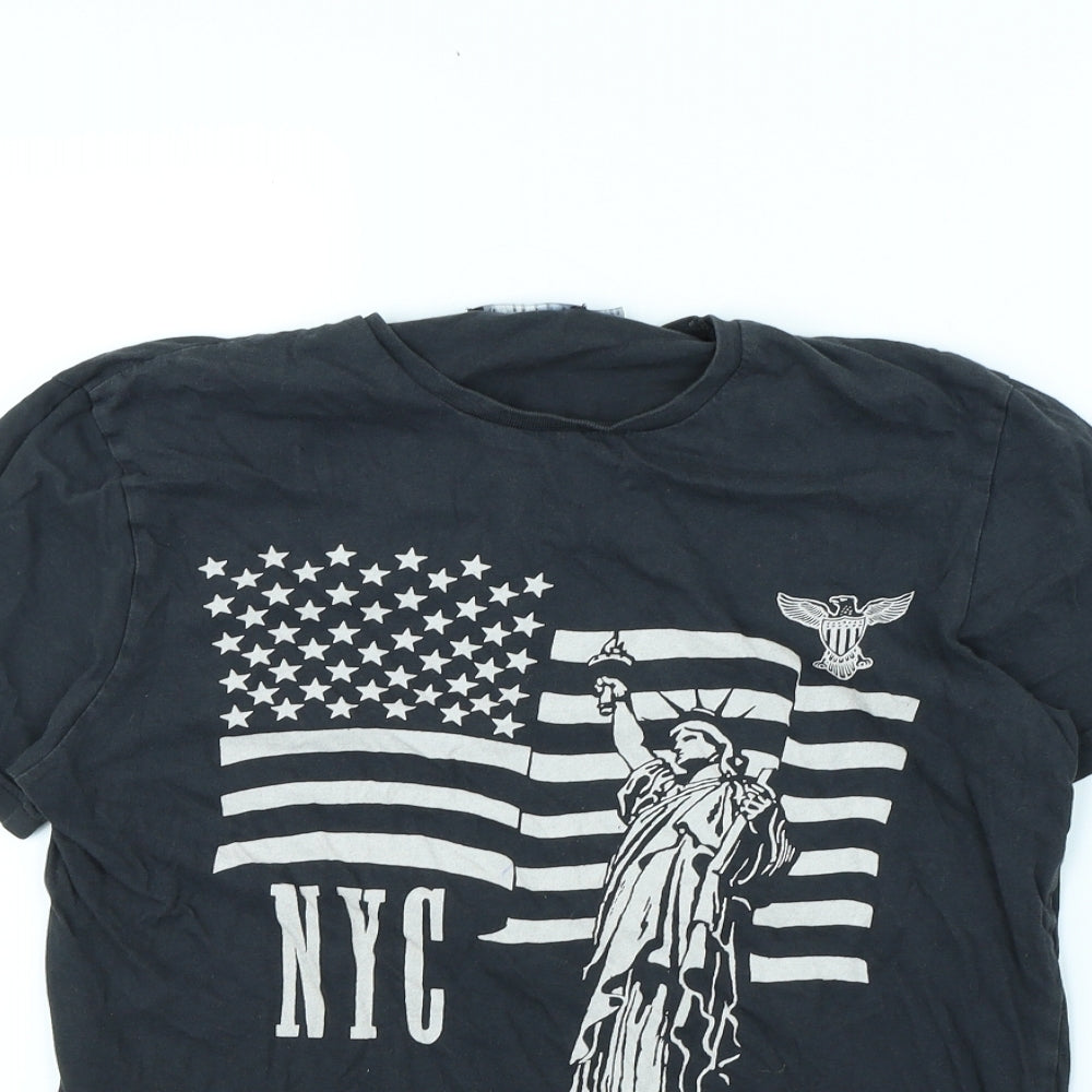 Topman Mens Grey    T-Shirt Size S  - NYC