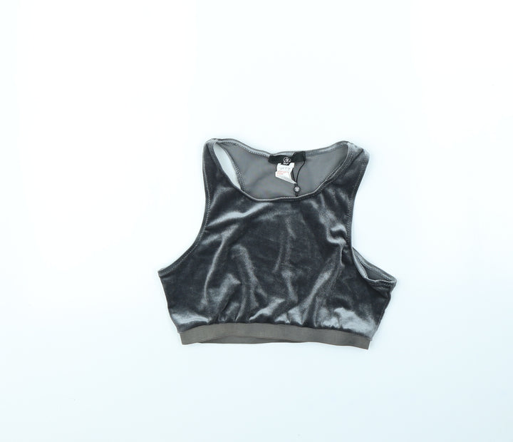 Missguided Womens Grey Basic T-Shirt Size 10