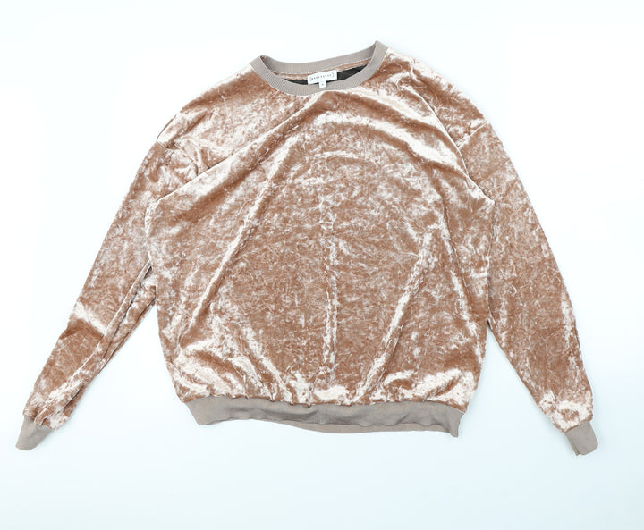 Warehouse Womens Pink  Velvet Pullover Jumper Size M