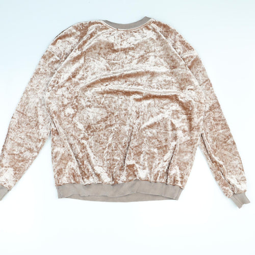 Warehouse Womens Pink  Velvet Pullover Jumper Size M