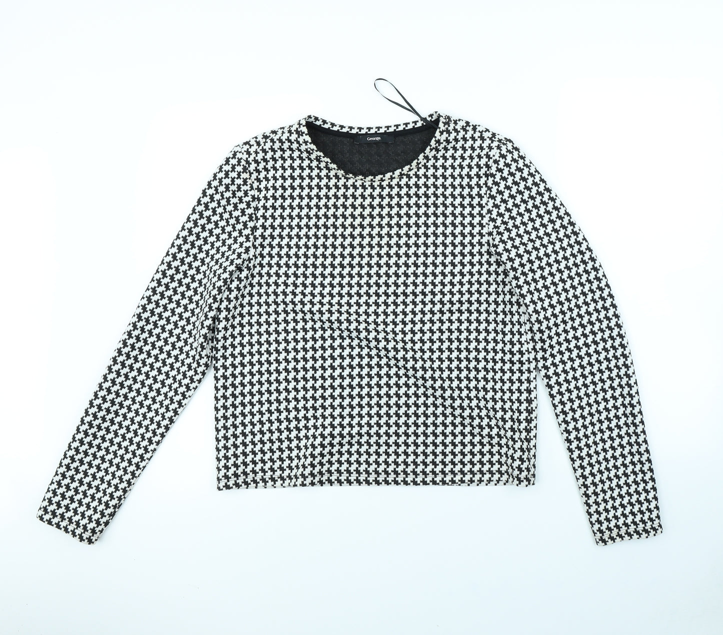 George Womens White Herringbone  Pullover Jumper Size 12