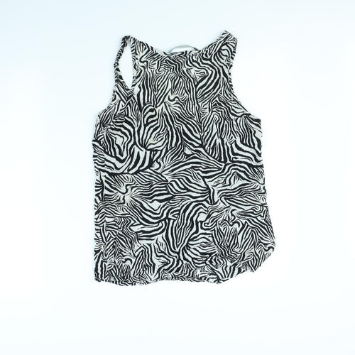 Zara Womens White Animal Print  Basic Tank Size M