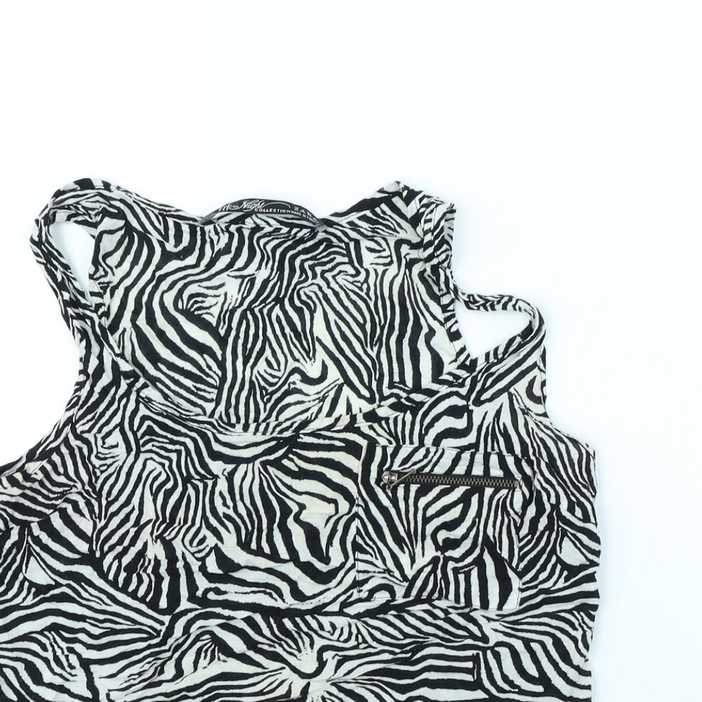 Zara Womens White Animal Print  Basic Tank Size M