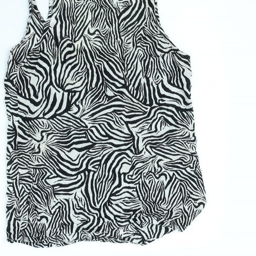 Zara Womens White Animal Print  Basic Tank Size M