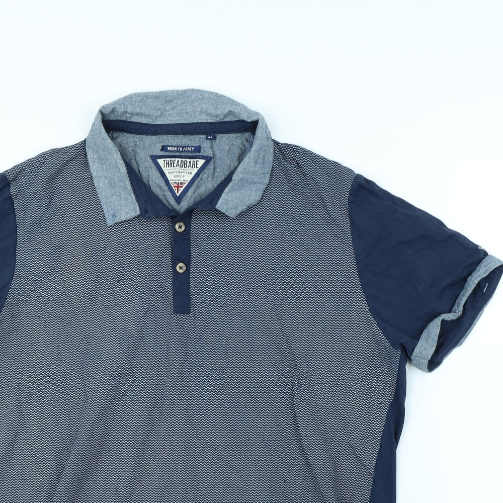 Threadbare Mens Blue    Polo Size XL