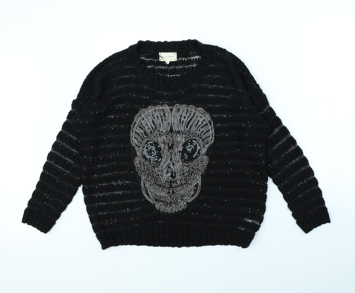 New Look Womens Black   Pullover Jumper Size M  - Skull