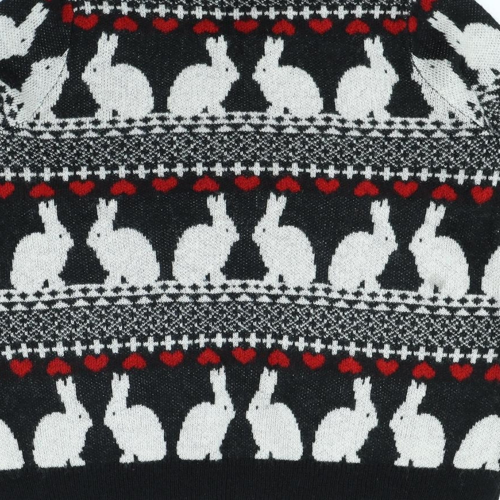 m&s Womens Black Striped  Pullover Jumper Size 18  - Rabbit