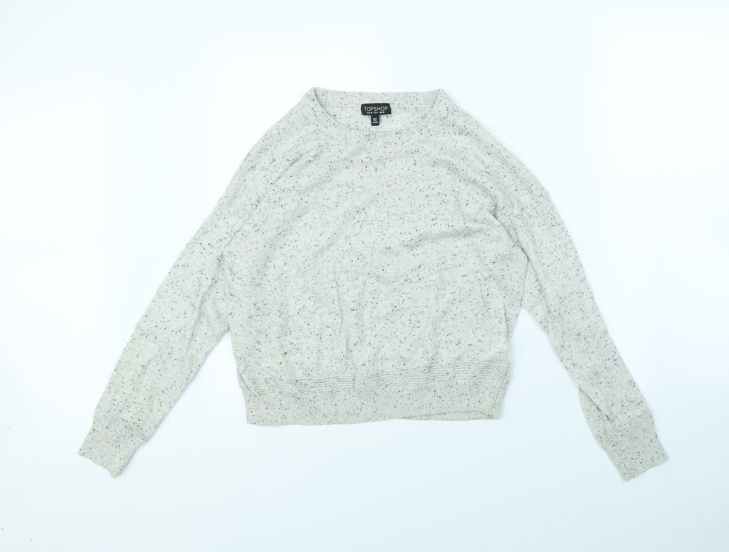 Topshop Womens Grey Polka Dot  Pullover Jumper Size 10